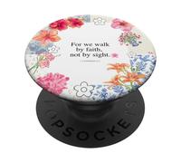 Christian Bible Verse Cute Summer Flower Patchwork Quilting PopSockets Adhesive PopGrip