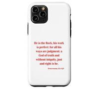 Christian Bible Verse Deuteronomy 32:4 KJV The Rock His Work Case for iPhone 11 Pro