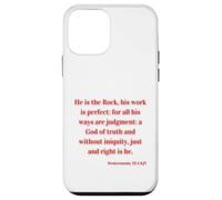 Christian Bible Verse Deuteronomy 32:4 KJV The Rock His Work Case for iPhone 12 mini