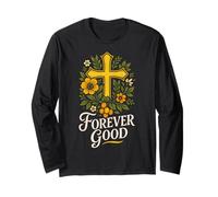 Christian Bible Verse Forever Good Jesus Floral Psalm 136:1 Long Sleeve T-Shirt