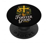Christian Bible Verse Forever Good Jesus Floral Psalm 136:1 PopSockets Adhesive PopGrip
