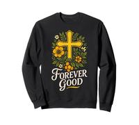Christian Bible Verse Forever Good Jesus Floral Psalm 136:1 Sweatshirt