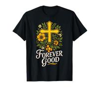 Christian Bible Verse Forever Good Jesus Floral Psalm 136:1 T-Shirt
