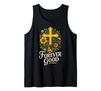 Christian Bible Verse Forever Good Jesus Floral Psalm 136:1 Tank Top
