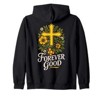 Christian Bible Verse Forever Good Jesus Floral Psalm 136:1 Zip Hoodie