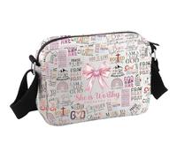 Christian Bible Verse Gift Religious Christian Gift She Is Worthy Proverbs 31 Coquette Bow Christian Crossbody Bag (Proverbs 31 HKB EU)
