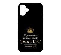 Christian Bible Verse Jesus Is Lord Romans 10:9 Gift Case for iPhone 16 Plus