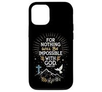 Christian Bible Verse Luke 1:37 With God Faith in Jesus Hope Case for iPhone 12/12 Pro