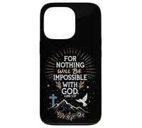 Christian Bible Verse Luke 1:37 With God Faith in Jesus Hope Case for iPhone 13 Pro