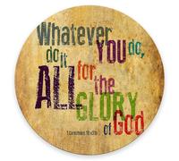Christian Bible Verse Mouse Pad, Premium-Textured Mouse Mat Round Non-Slip Rubber Base Computer Mousepads For Office Laptop Desk 7.9×7.9 Inch, Whatever You Do,Do It All For The Glory Of God