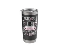 Christian Bible Verse Psalm 34:8 Stainless Steel Insulated Tumbler