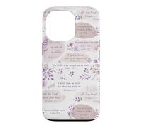 Christian Bible Verse Purple Floral Rose Faith Collage Art Case for iPhone 13 Pro