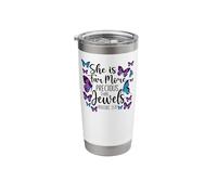 Christian Bible Verse Quote Butterfly Proverbs 31:10 Stainless Steel Insulated Tumbler