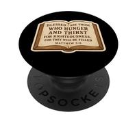 Christian Bible Verse Quote Matthew 5:6 Jesus Christ Faith PopSockets Adhesive PopGrip