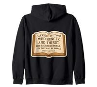 Christian Bible Verse Quote Matthew 5:6 Jesus Christ Faith Zip Hoodie