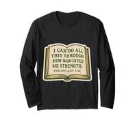Christian Bible Verse Quote Philippians 4:13 Jesus Christ Long Sleeve T-Shirt