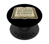 Christian Bible Verse Quote Philippians 4:13 Jesus Christ PopSockets Adhesive PopGrip