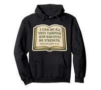 Christian Bible Verse Quote Philippians 4:13 Jesus Christ Pullover Hoodie