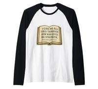 Christian Bible Verse Quote Philippians 4:13 Jesus Christ Raglan Baseball Tee