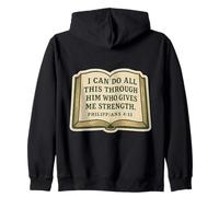 Christian Bible Verse Quote Philippians 4:13 Jesus Christ Zip Hoodie