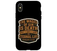 Christian Bible Verse Quote The Wages Of Sin Is Death Mens Case for iPhone X/XS