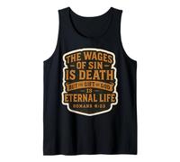 Christian Bible Verse Quote The Wages of Sin is Death Mens Tank Top