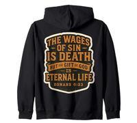 Christian Bible Verse Quote The Wages Of Sin Is Death Mens Zip Hoodie