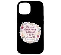 Christian Bible Verse Quote The Wages Of Sin Is Death Womens Case for iPhone 15