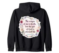Christian Bible Verse Quote The Wages Of Sin Is Death Womens Zip Hoodie