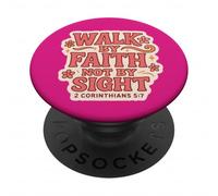 Christian Bible Verse Quote Walk By Faith Not By Sight Women PopSockets Adhesive PopGrip