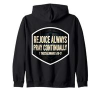 Christian Bible Verse Rejoice Always Pray Continually Quote Zip Hoodie