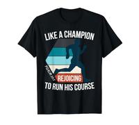 Christian Bible Verse Run His Course Quote Running Jogging Value Graphic T-Shirt, Men, Black, S
