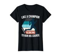 Christian Bible Verse Run His Course Quote Running Jogging Value Graphic T-Shirt, Women, Black, L