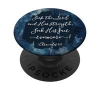 Christian Bible Verse Seek the Lord and His strength PopSockets Adhesive PopGrip