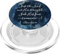 Christian Bible Verse Seek the Lord and His strength PopSockets PopGrip for MagSafe
