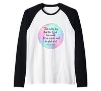 Christian Bible Verse This is The Day That The Lord Has Made Raglan Baseball Tee