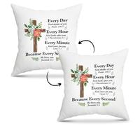 Christian Bible Verse Throw Pillow Cover 18x18 Prayer Pillow for Kneeling Inspirational Gifts for Women Men Coworker Home Decor Pillowcase Religious Decorative Pillows for Couch Bed Sofa Room -26