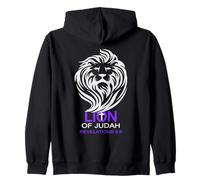 Christian Biblical Lion Of Judah Cool Cross Revelation Zip Hoodie