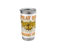 Christian Biker Gift Motorcycle Pray Up Before Mount Up Stainless Steel Insulated Tumbler