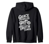 Christian Biker Grace Fueled Truth Tuned Zip Hoodie