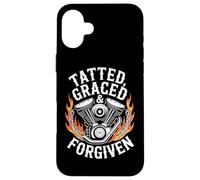 Christian Biker Tatted Graced Forgiven Case for iPhone 16 Plus