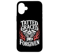 Christian Biker Tatted Graced Forgiven Case for iPhone 16 Plus