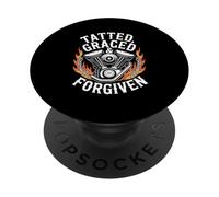 Christian Biker Tatted Graced Forgiven PopSockets Adhesive PopGrip