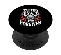 Christian Biker Tatted Graced Forgiven PopSockets Adhesive PopGrip