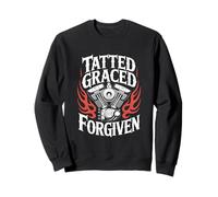 Christian Biker Tatted Graced Forgiven Sweatshirt
