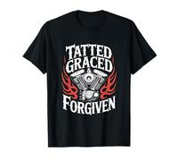 Christian Biker Tatted Graced Forgiven T-Shirt