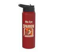 Christian Bird Watching His Eye is On The Sparrow Gift Stainless Steel Insulated Water Bottle