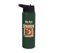 Christian Bird Watching His Eye is On The Sparrow Gift Stainless Steel Insulated Water Bottle