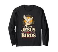 Christian Bird Watching I Love Jesus and Birds Gift Long Sleeve T-Shirt