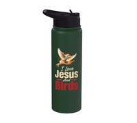 Christian Bird Watching I Love Jesus and Birds Gift Stainless Steel Insulated Water Bottle